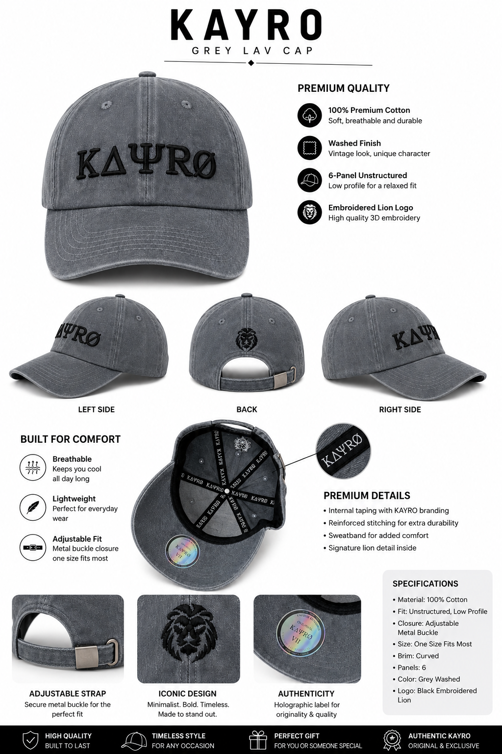 Gorra Grey Lav